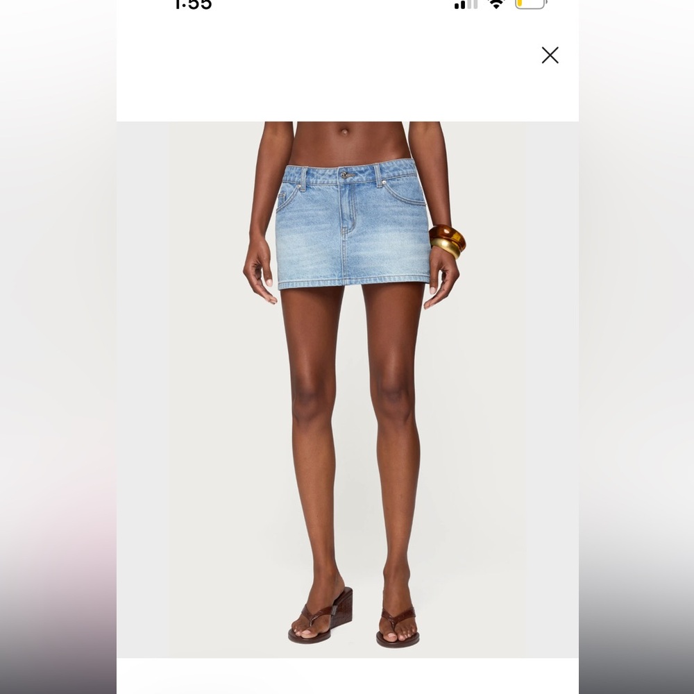 edikted jean blue mini skirt